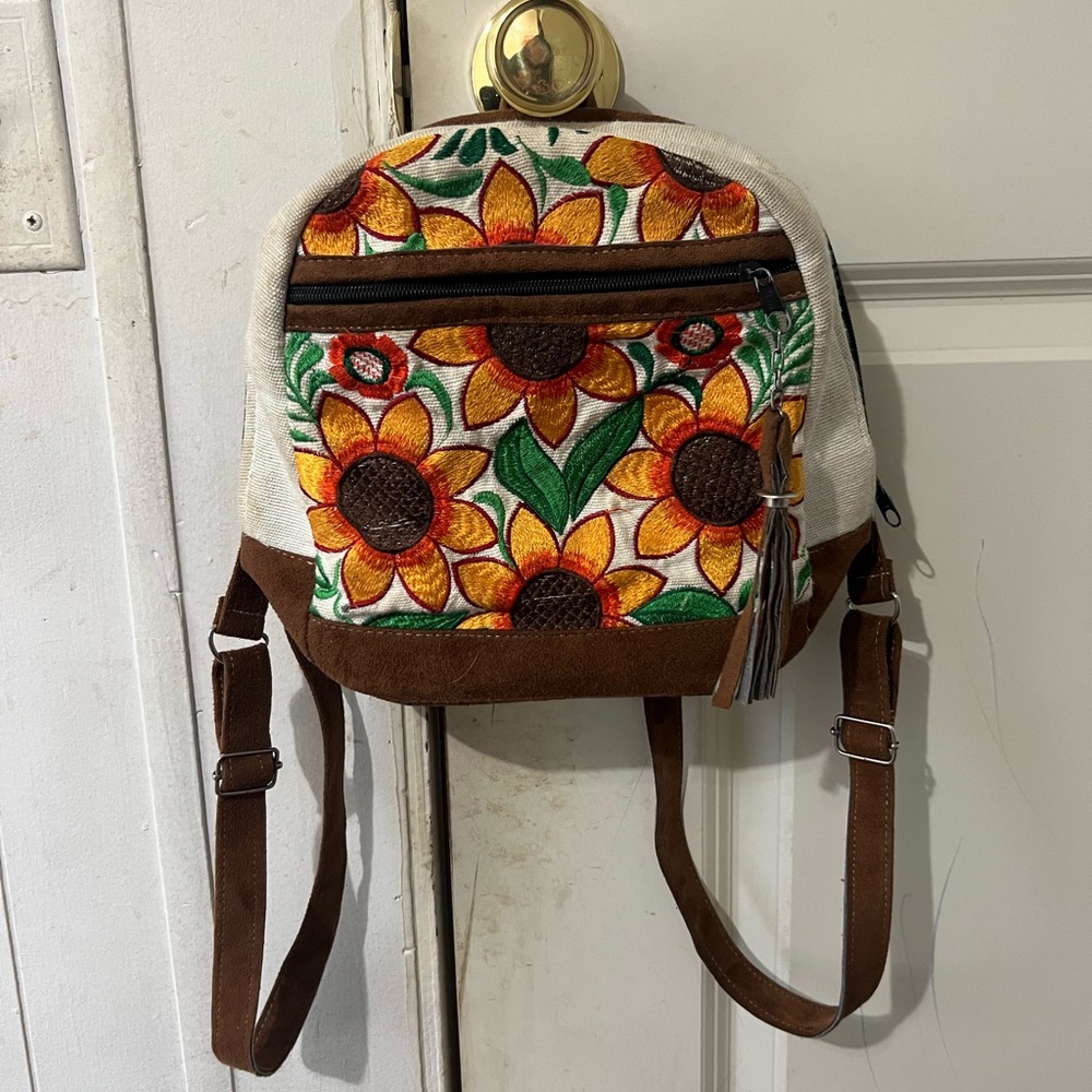 Mexican Embroidered Mini Backpack